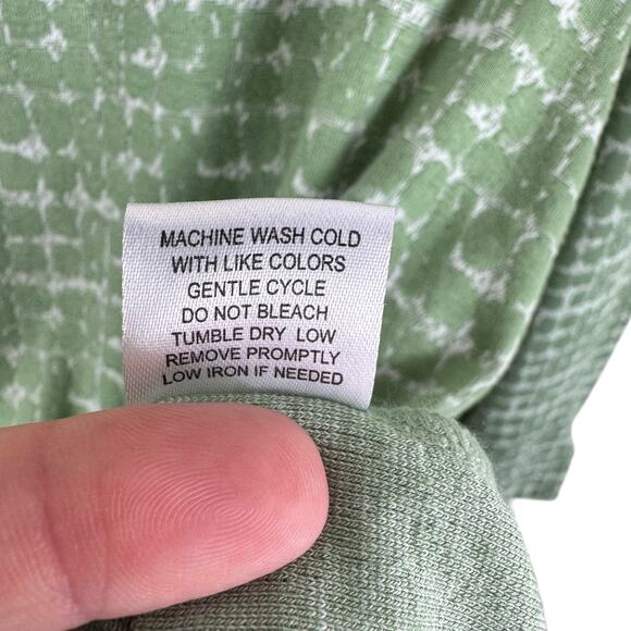 Emily Daniels Green White Long Sleeve Rayon Soft Stretchy Lightweight Sweater L - Picture 6 of 6